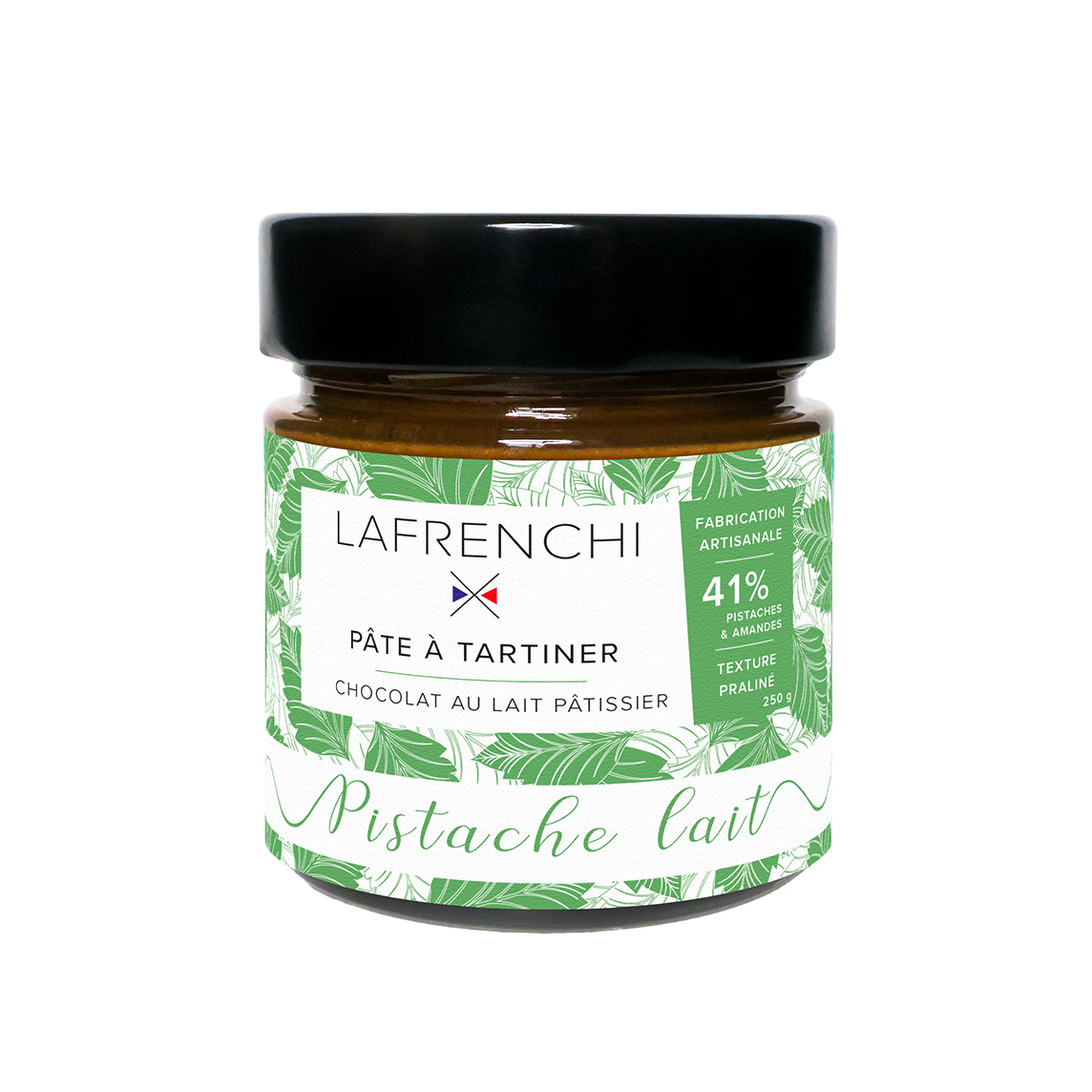 pâte à tartiner pistache chocolat au lait sans gluten 250g