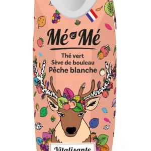 thé glacé mé mé vitalisante thé vert matcha, pêche & sève de bouleau 33cl bio français sans sucre raffiné