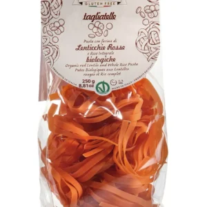 tagliatelles de lentilles rouges et riz complet bio, sans gluten & vegan 250g
